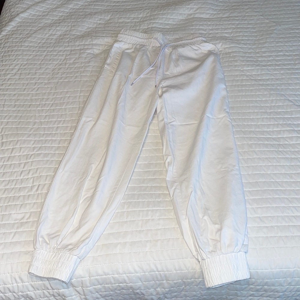 Carmar white denim joggers
